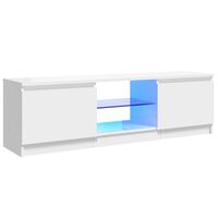 vidaXL TV skříňka s LED osvětlením bílá vysoký lesk 120 x 30 x 35,5 cm