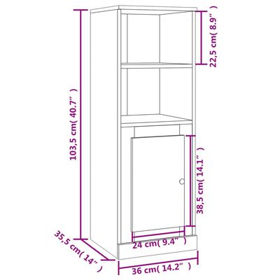 vidaXL Skříň highboard kouřový dub 36 x 35,5 x 103,5 kompozitní dřevo