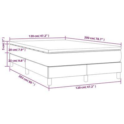 vidaXL Box spring postel s matrací krémová 120x200 cm textil