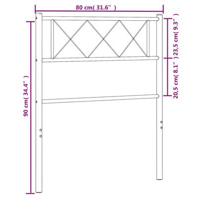 vidaXL Kovové čelo postele černé 75 cm