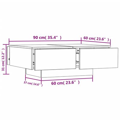 vidaXL Konferenční stolek dub sonoma 90 x 60 x 31 cm kompozitní dřevo