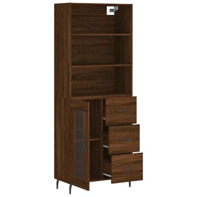 vidaXL Skříň highboard hnědý dub 69,5 x 34 x 180 cm kompozitní dřevo