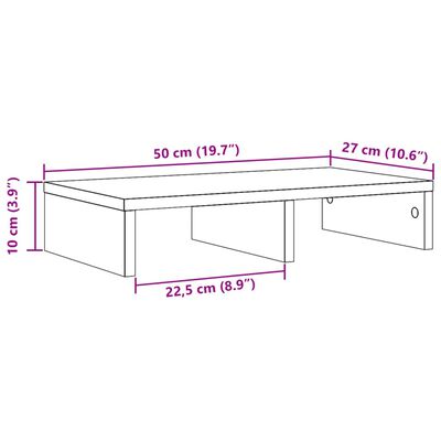 vidaXL Stojan na monitor dub sonoma 50 x 27 x 10 cm kompozitní dřevo