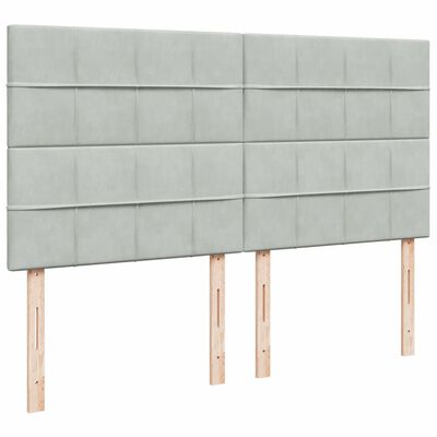 vidaXL Box spring postel s matrací světle šedá 180x200 cm samet