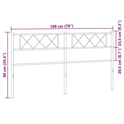 vidaXL Kovové čelo postele bílé 193 cm