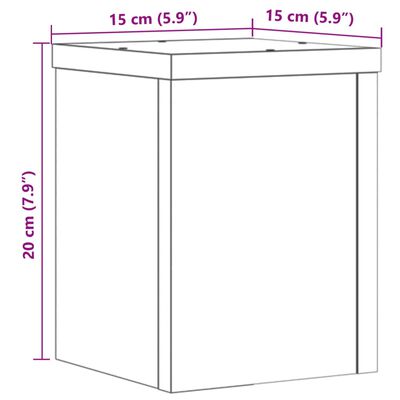 vidaXL Stojany na rostliny 2 ks černé 15 x 15 x 20 cm kompozitní dřevo