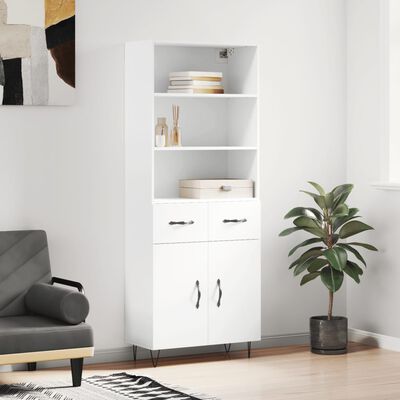 vidaXL Skříň highboard bílá 69,5 x 34 x 180 cm kompozitní dřevo