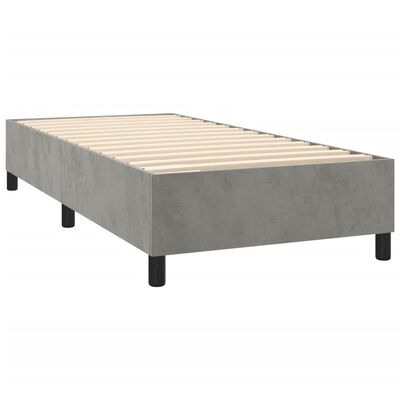 vidaXL Box spring postel s matrací světle šedá 100x200 cm samet