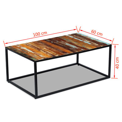 vidaXL Konferenční stolek masivní pražcové dřevo 100 x 60 x 40 cm