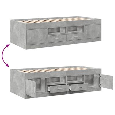 vidaXL Válenda se zásuvkami betonově šedá 100x200 cm kompozitní dřevo