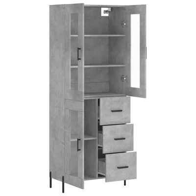 vidaXL Skříň highboard betonově šedá 69,5x34x180 cm kompozitní dřevo