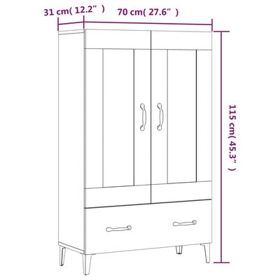 vidaXL Komoda bílá 70 x 31 x 115 cm kompozitní dřevo