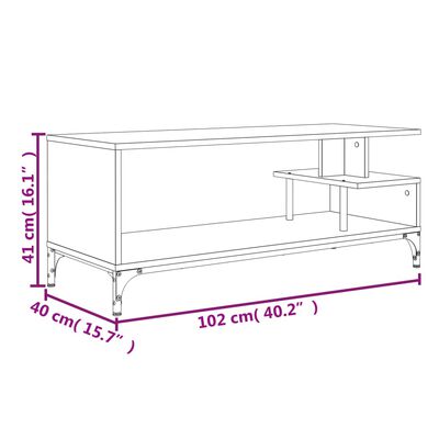 vidaXL TV stolek kouřový dub 102 x 40 x 41 cm kompozitní dřevo a ocel