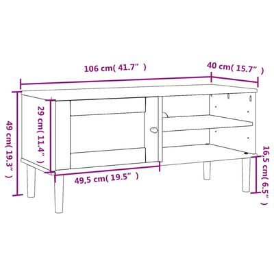 vidaXL TV skříňka SENJA ratanový vzhled černá 106x40x49 cm borovice