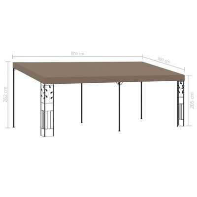 vidaXL Altán ke zdi 6 x 3 x 2,5 m taupe