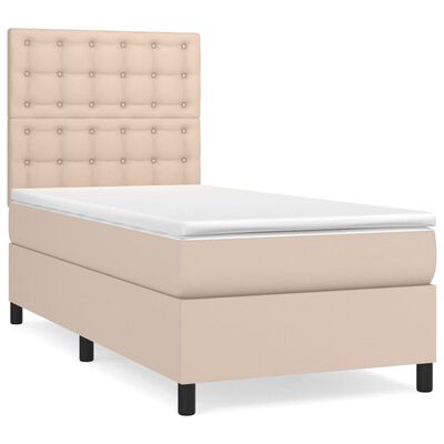 vidaXL Box spring postel s matrací cappuccino 80 x 200 cm umělá kůže