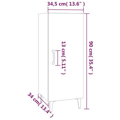 vidaXL Příborník betonově šedý 34,5 x 34 x 90 cm kompozitní dřevo