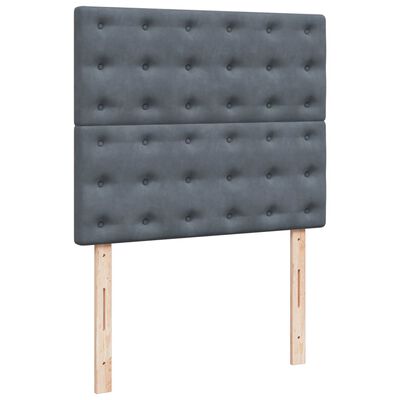 vidaXL Box spring postel s matrací tmavě šedý 120x190 cm samet