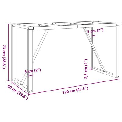 vidaXL Nohy k jídelnímu stolu O rám 120 x 60 x 73 cm litina