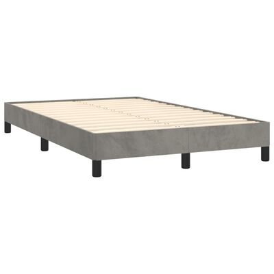 vidaXL Box spring postel s matrací světle šedá 120x190 cm samet