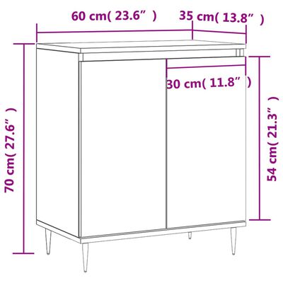 vidaXL Příborník betonově šedý 60 x 35 x 70 cm kompozitní dřevo