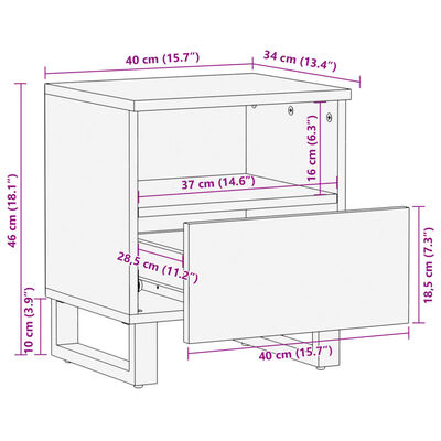 vidaXL Noční stolky 2 ks 40 x 34 x 46 cm masivní mangovníkové dřevo