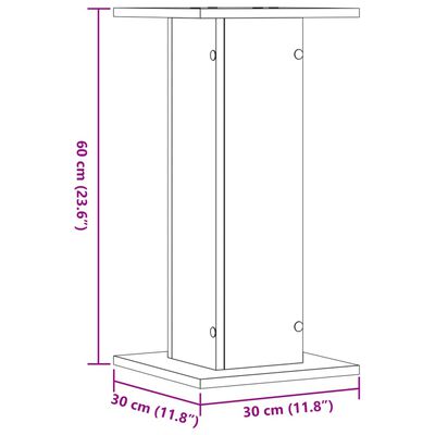 vidaXL Stojany na reproduktory 2 ks šedé sonoma 30x30x60 cm kompozit