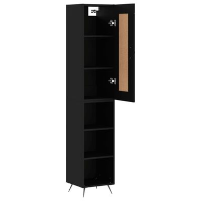 vidaXL Skříň highboard černá 34,5 x 34 x 180 cm kompozitní dřevo