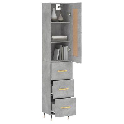 vidaXL Skříň highboard betonově šedá 34,5x34x180 cm kompozitní dřevo