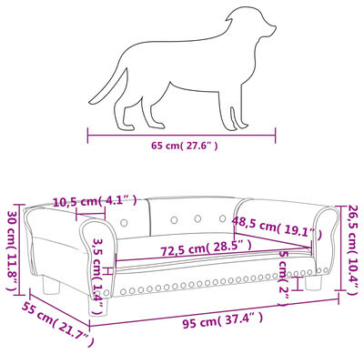 vidaXL Pelíšek pro psy růžový 95 x 55 x 30 cm samet