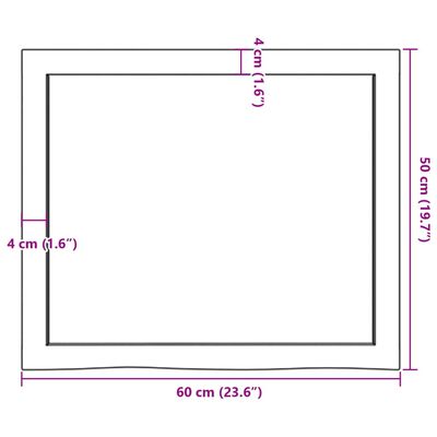 vidaXL Koupelnová deska tmavě hnědá 60x50x(2-6) cm ošetřený masiv