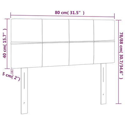 vidaXL Čelo postele s LED tmavě modré 80 x 5 x 78/88 cm samet