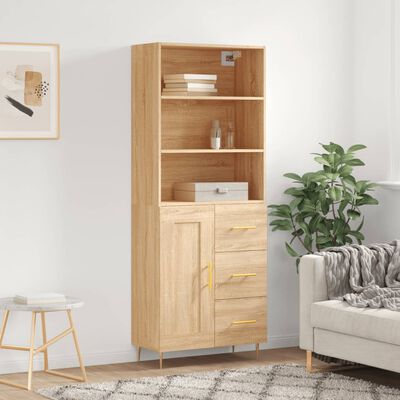 vidaXL Skříň highboard dub sonoma 69,5 x 34 x 180 cm kompozitní dřevo