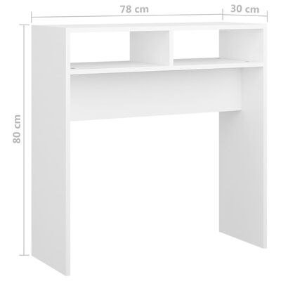 vidaXL Konzolový stolek bílý 78 x 30 x 80 cm kompozitní dřevo