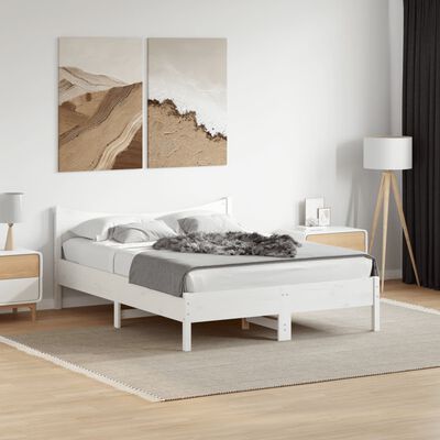 vidaXL Rám postele bílý 120 x 190 cm masivní borovice