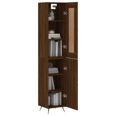 vidaXL Skříň highboard hnědý dub 34,5 x 34 x 180 cm kompozitní dřevo