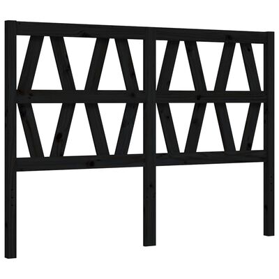 vidaXL Rám postele s čelem černý 140 x 190 cm masivní dřevo