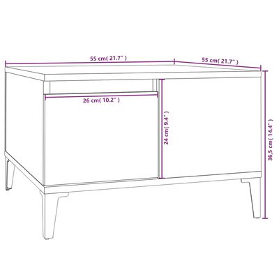 vidaXL Konferenční stolek betonově šedý 55x55x36,5 cm kompozitní dřevo