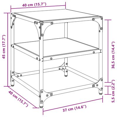 vidaXL Konferenční stolky černá skleněná deska 2 ks 40x40x45 cm ocel