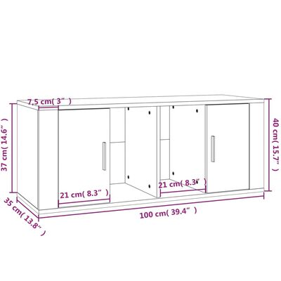 vidaXL TV skříňka šedá sonoma 100 x 35 x 40 cm kompozitní dřevo