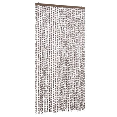 vidaXL Závěs proti hmyzu taupe a bílý 100 x 230 cm žinylka