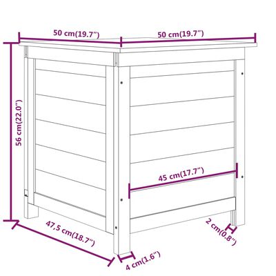 vidaXL Zahradní box na podušky bílý 50 x 50 x 56 cm masivní jedle