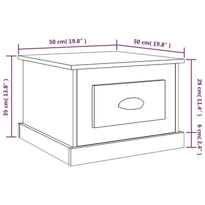 vidaXL Konferenční stolek hnědý dub 50x50x35 cm kompozitní dřevo