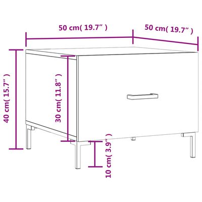 vidaXL Konferenční stolek dub sonoma 50 x 50 x 40 cm kompozitní dřevo