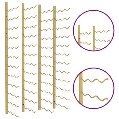 vidaXL Nástěnné stojany na víno na 36 lahví 2 ks zlaté železo