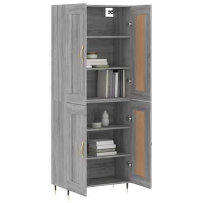 vidaXL Skříň highboard šedá sonoma 69,5 x 34 x 180 cm kompozitní dřevo