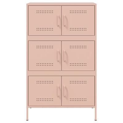 vidaXL Skříň highboard růžová 68 x 39 x 113 cm ocel