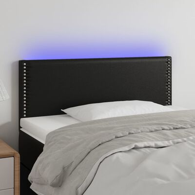 vidaXL Čelo postele s LED černé 100x5x78/88 cm umělá kůže