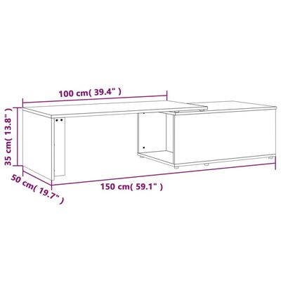 vidaXL Konferenční stolek šedý sonoma 150x50x35 cm kompozitní dřevo