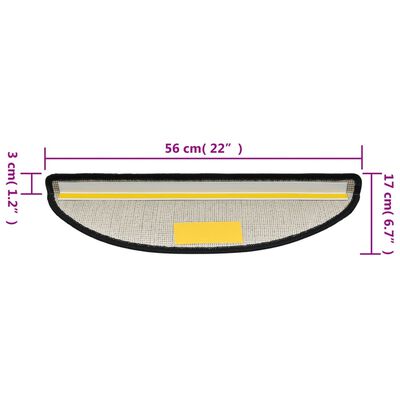 vidaXL 15 ks Nášlapy na schody antracitové 56 x 17 x 3 cm